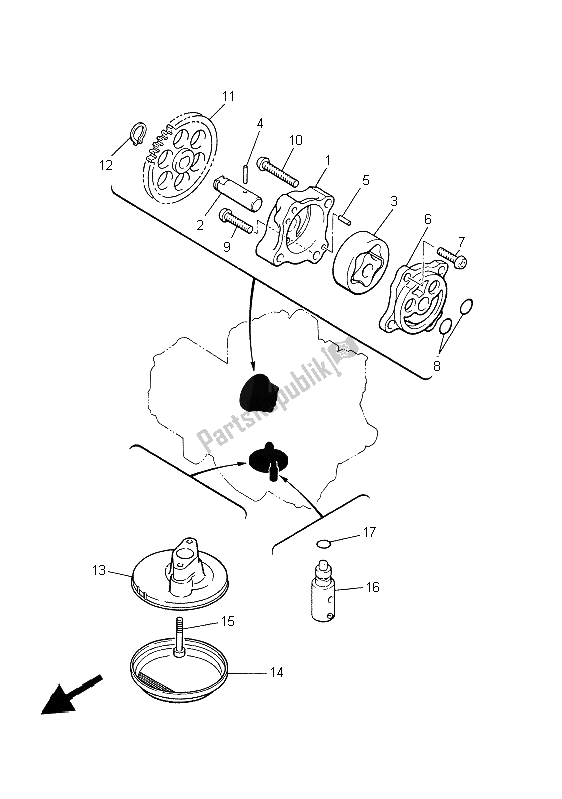 Toutes les pièces pour le La Pompe à Huile du Yamaha XJ 600S Diversion 1997