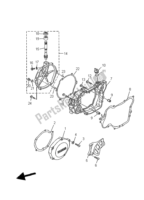 Todas las partes para Tapa Del Cárter 1 de Yamaha YZ 125 2002