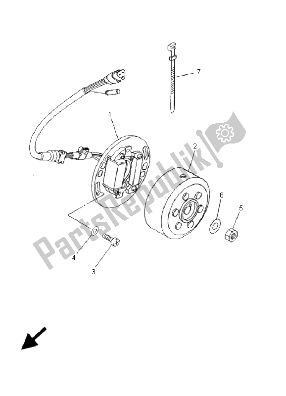 Todas las partes para Generador de Yamaha YZ 80 SW LW 2001