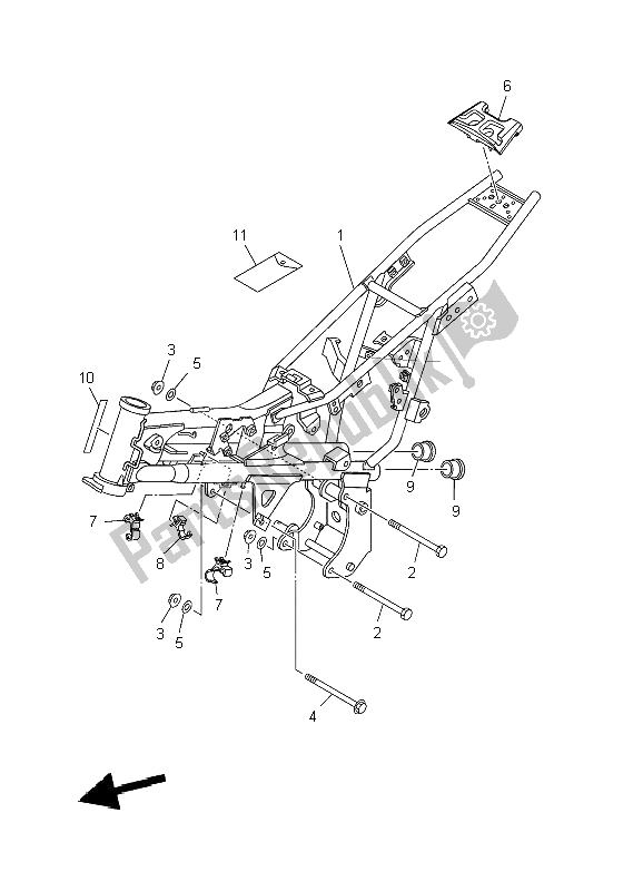 Todas las partes para Marco de Yamaha TT R 110E 2009