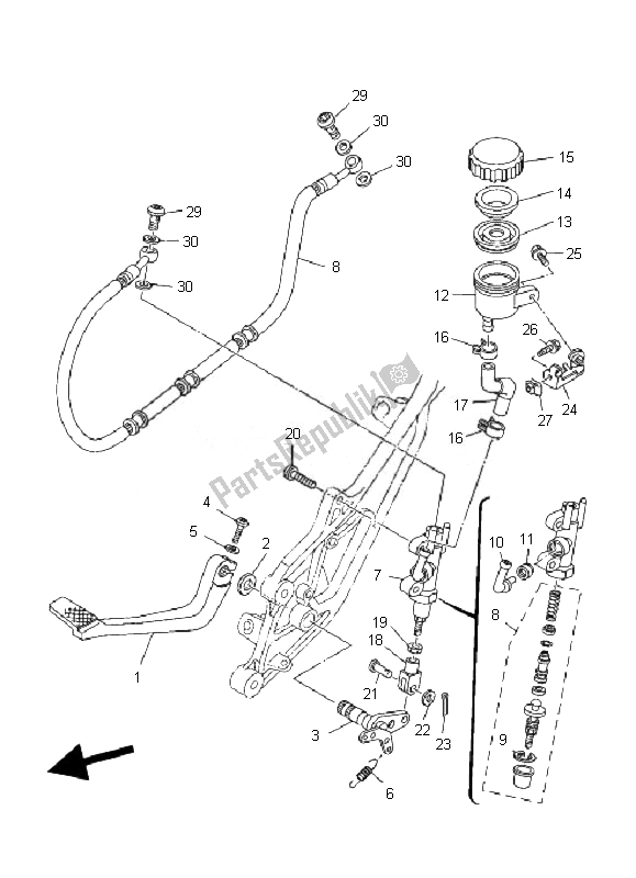 Todas las partes para Cilindro Maestro Trasero de Yamaha TDM 900 2007