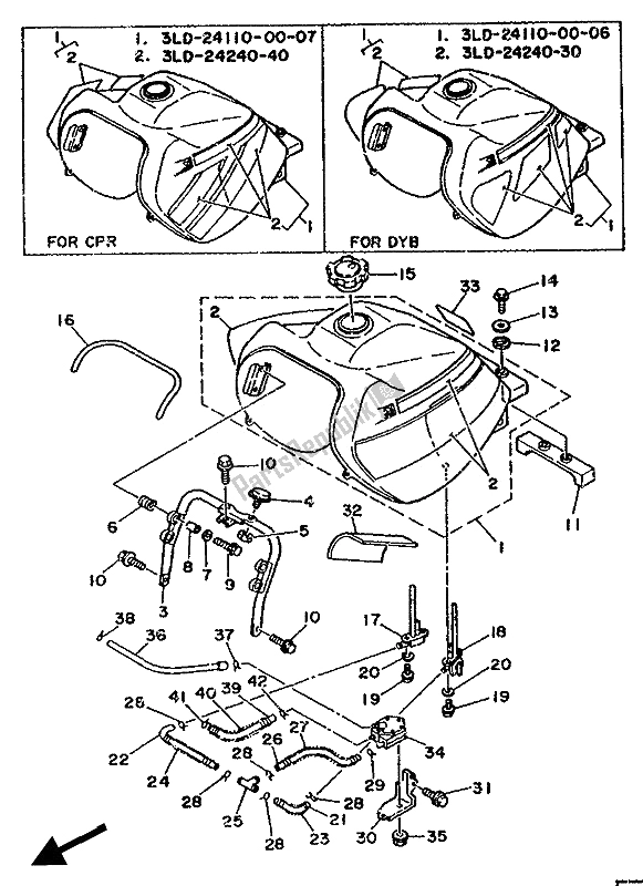 Todas las partes para Depósito De Combustible de Yamaha XTZ 750 Supertenere 1990