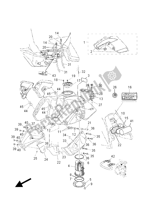 All parts for the Fuel Tank (mwm4) of the Yamaha XT 660 ZA Tenere 2015