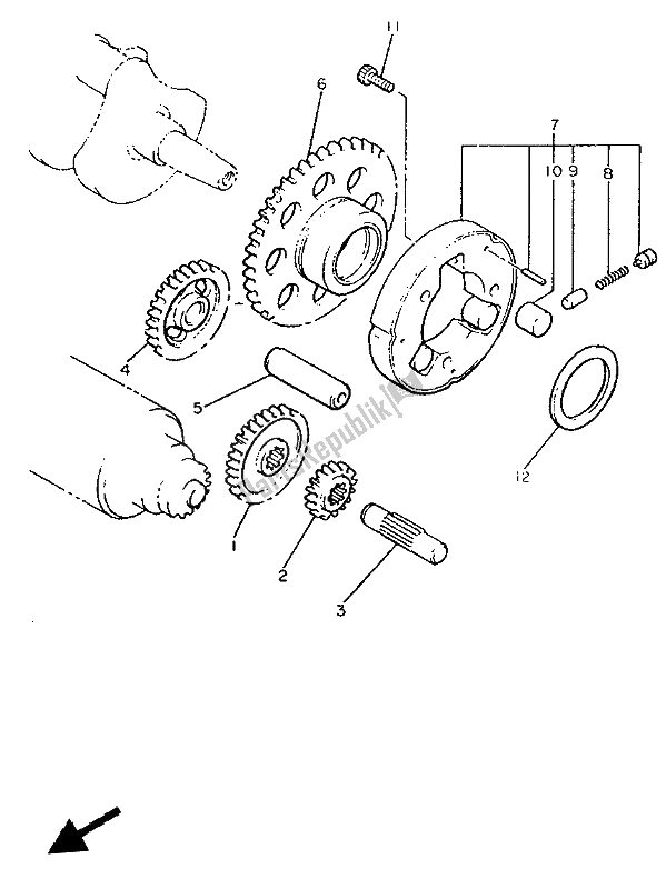 All parts for the Starter Clutch of the Yamaha V MAX 12 1200 1993