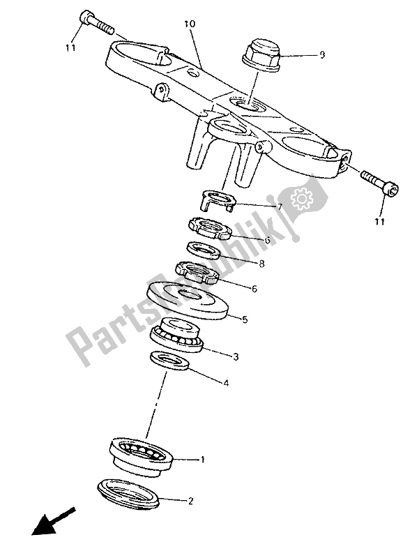 All parts for the Steering of the Yamaha YZF 750R 1994