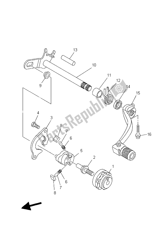 All parts for the Shift Shaft of the Yamaha YZ 250F 2006