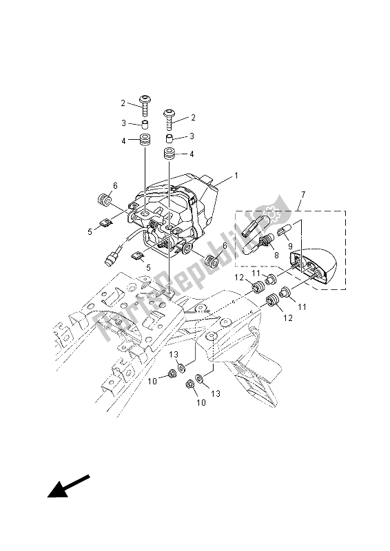 Alle onderdelen voor de Achterlicht van de Yamaha MT-07 700 2015