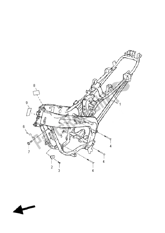 Tutte le parti per il Telaio del Yamaha TZR 50 2010