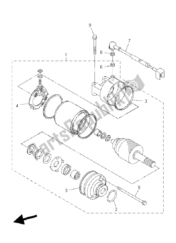 Todas as partes de Motor De Arranque do Yamaha FZ6 SHG 600 2009