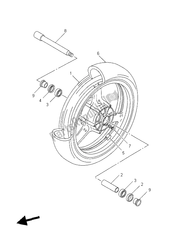 Todas las partes para Rueda Delantera de Yamaha FZS 1000 S Fazer 2004