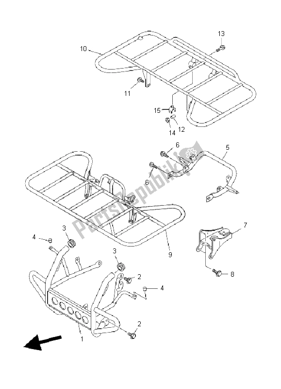 All parts for the Guard of the Yamaha YFM 400 FP BIG Bear PRO 2004