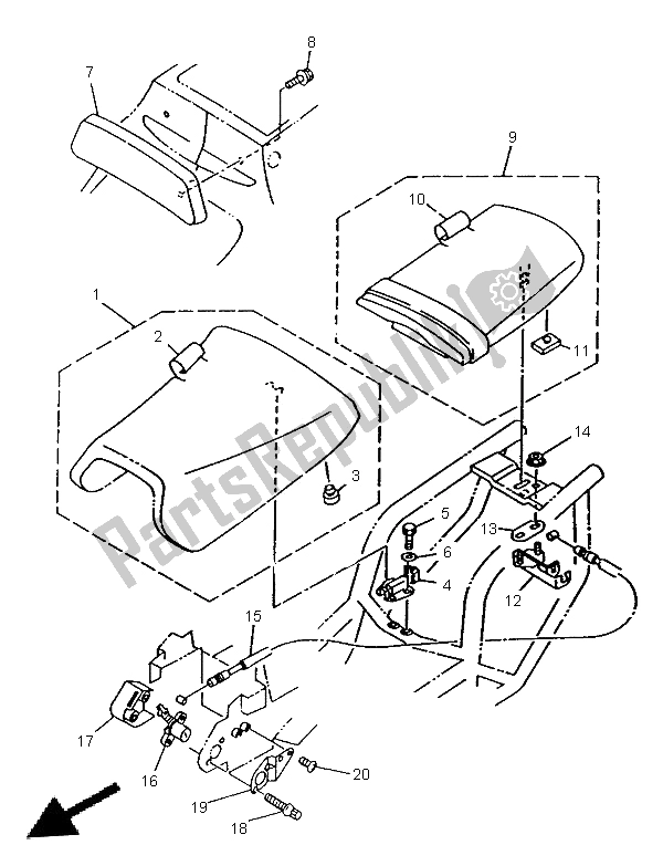 Toutes les pièces pour le Siège du Yamaha TRX 850 1996