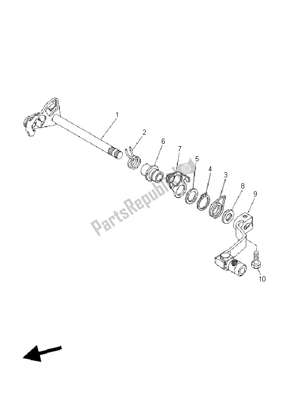 All parts for the Shift Shaft of the Yamaha YZ 85 SW LW 2008