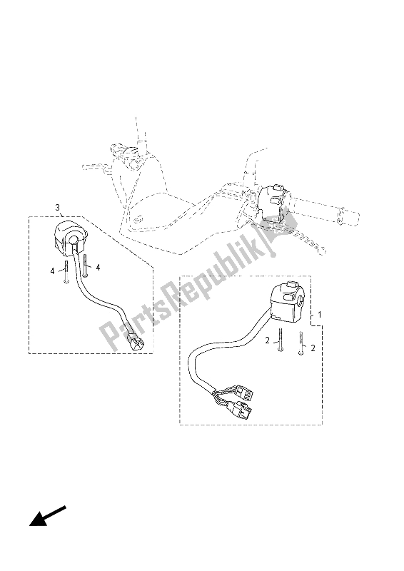 All parts for the Handle Switch & Lever of the Yamaha YP 250R X MAX Sport 2012