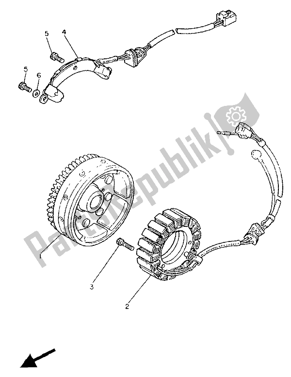 All parts for the Generator of the Yamaha XV 1000 Virago 1986