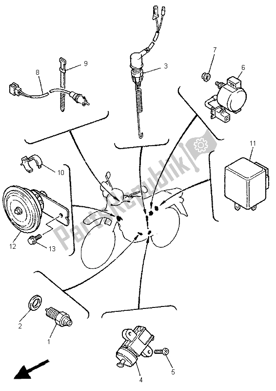 All parts for the Electrical 2 of the Yamaha XT 600E 1996