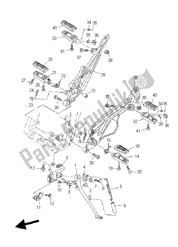 Toutes les pièces pour le Support Et Repose-pieds du Yamaha TDM 900A 2008