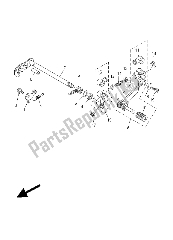 All parts for the Shift Shaft of the Yamaha TT R 125E SW LW 2012