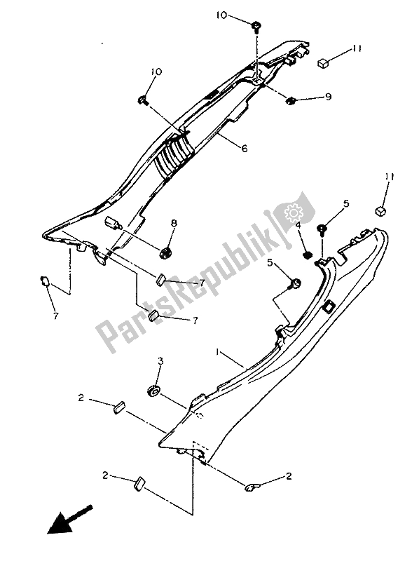 Tutte le parti per il Coperchio Laterale E Serbatoio Dell'olio del Yamaha XJ 600S Diversion 1994