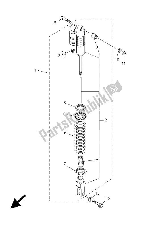 Tutte le parti per il Sospensione Posteriore del Yamaha YZ 85 SW LW 2005