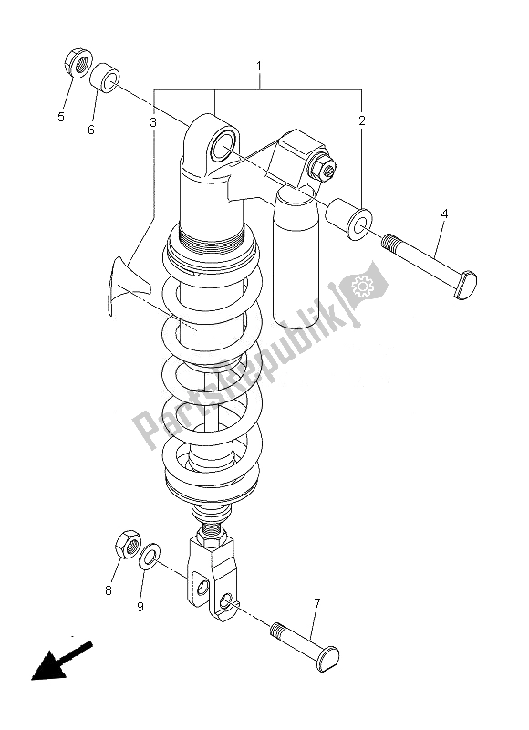 Tutte le parti per il Sospensione Posteriore del Yamaha WR 250R 2013