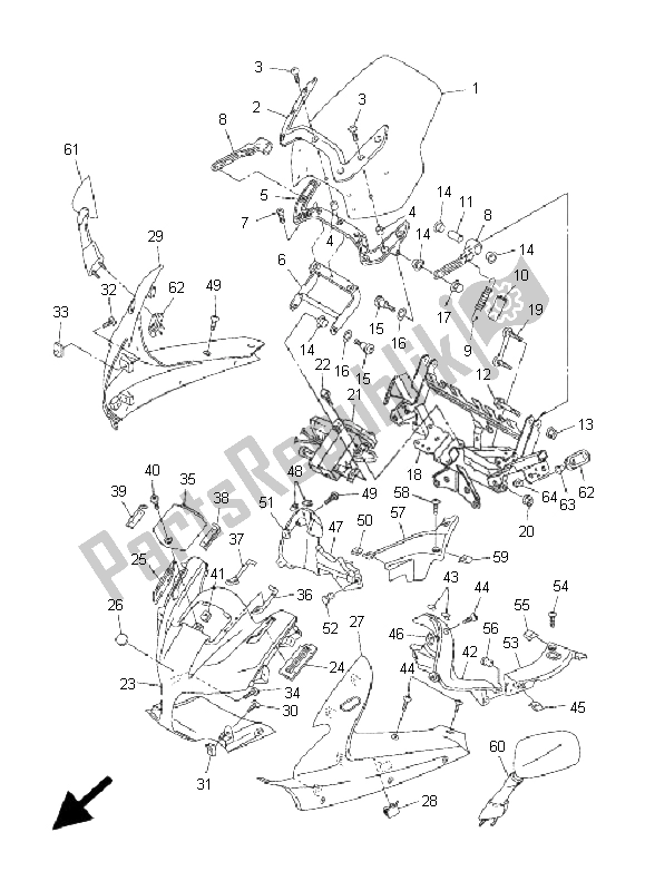 Toutes les pièces pour le Capot 1 du Yamaha FJR 1300 2001