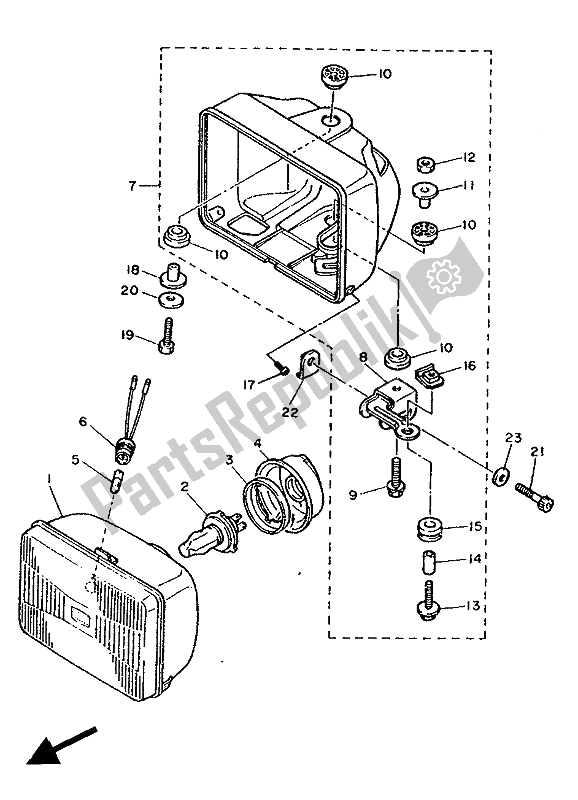 Toutes les pièces pour le Phare du Yamaha FZX 750 1988