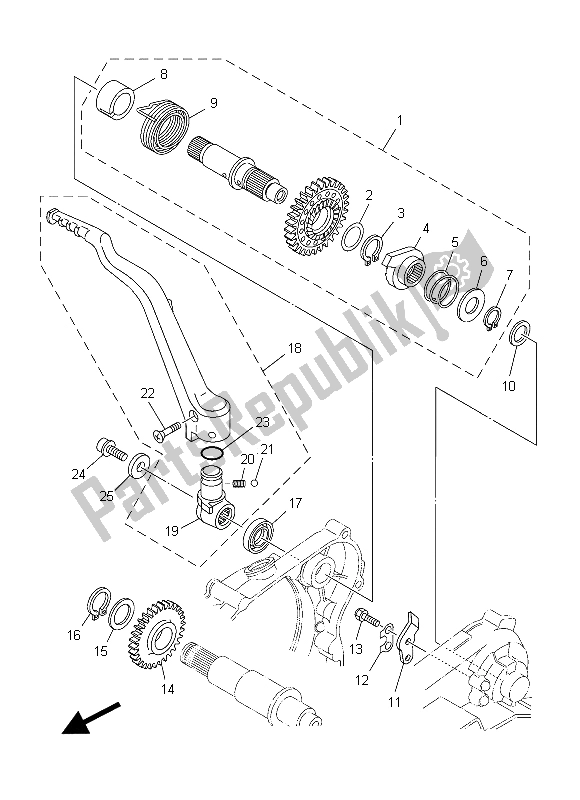 Tutte le parti per il Antipasto del Yamaha YZ 250 2015