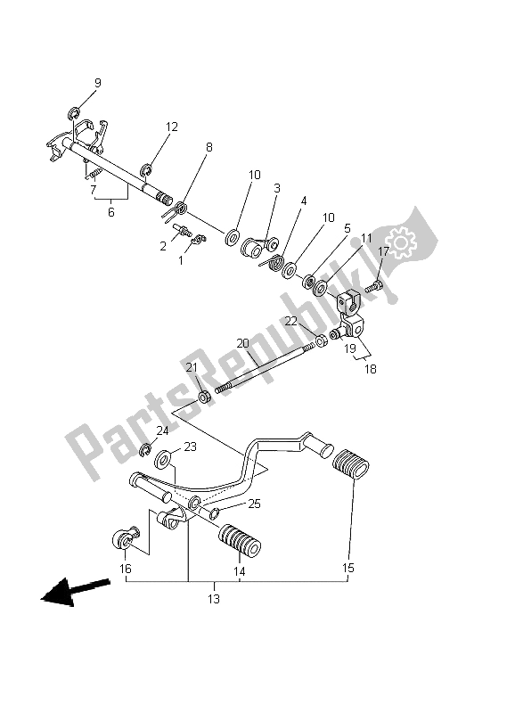 All parts for the Shift Shaft of the Yamaha XVS 650A Dragstar Classic 2002