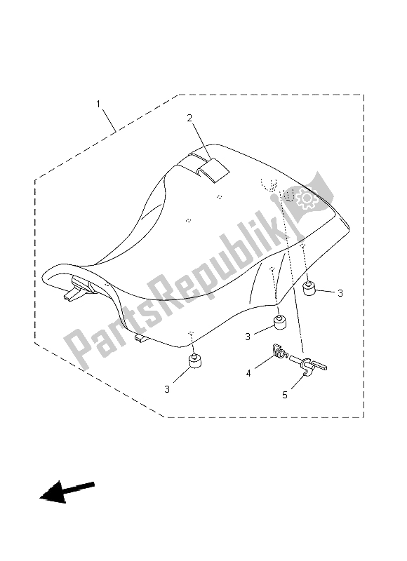 All parts for the Seat of the Yamaha YFM 450 Fwad IRS Grizzly 4X4 Yamaha Black 2014