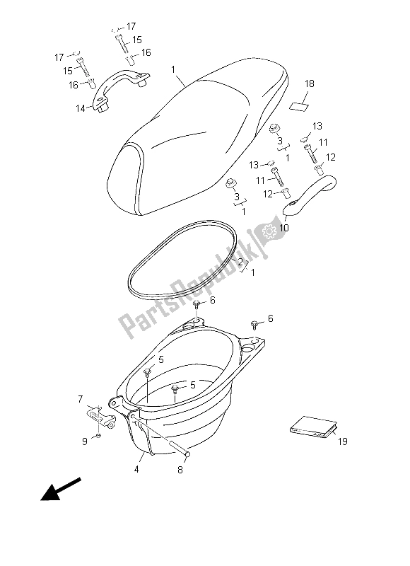 Toutes les pièces pour le Siège du Yamaha YN 50 2015