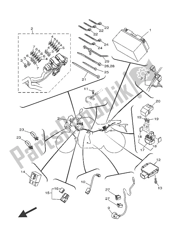 Todas las partes para Eléctrico 2 de Yamaha MT 10 1000 2016