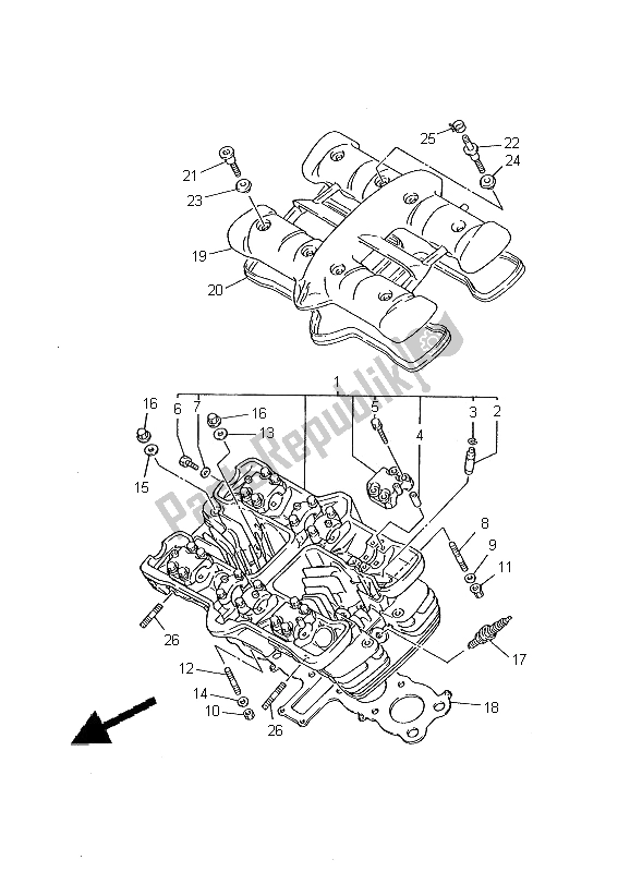 Toutes les pièces pour le Culasse du Yamaha XJ 600N 2000