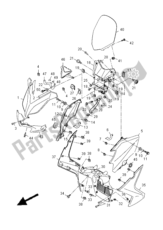 Toutes les pièces pour le Pare-brise du Yamaha YP 400 RA 2014