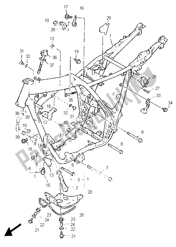 Toutes les pièces pour le Cadre du Yamaha SR 500 1995