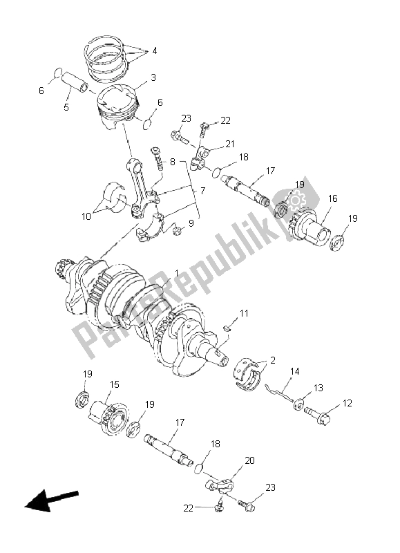 Toutes les pièces pour le Vilebrequin Et Piston du Yamaha FJR 1300 AS 2009