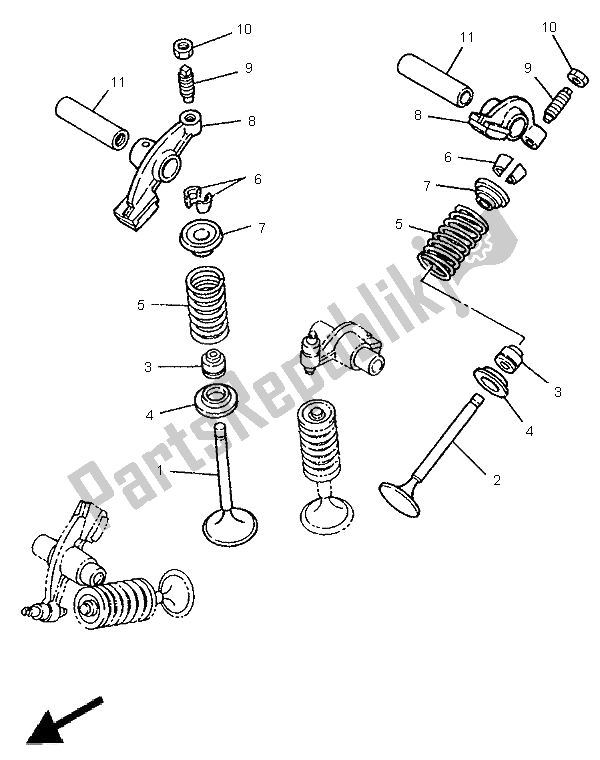 All parts for the Valve of the Yamaha XV 250 Virago 1996