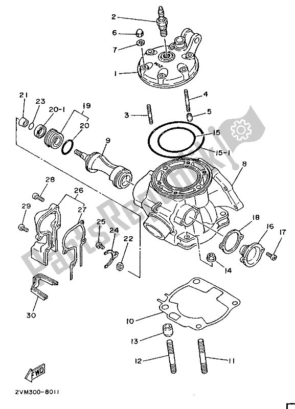 Wszystkie części do Cylinder Yamaha YZ 250 1988