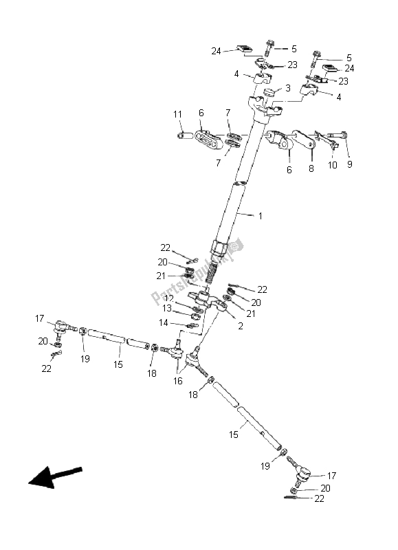 Toutes les pièces pour le Pilotage du Yamaha YFM 660R 2002