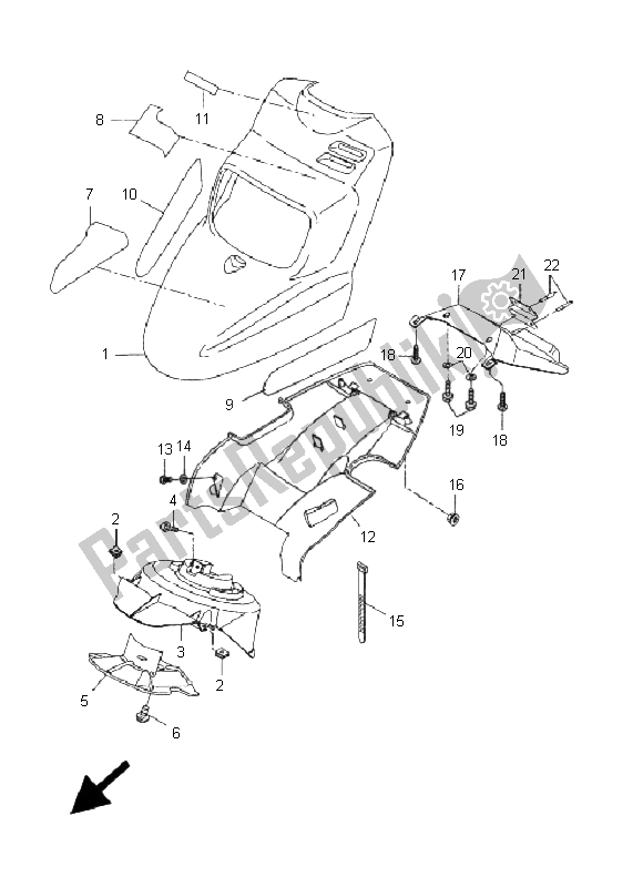 Todas las partes para Guardabarros Delantero de Yamaha CW 50L BWS 2005