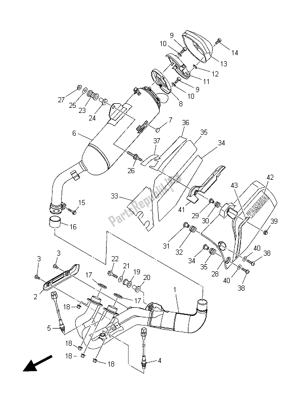 Alle onderdelen voor de Uitlaat van de Yamaha XT 1200Z 2015