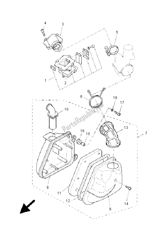 Todas las partes para Ingesta (suiza) de Yamaha YQ 50R Aerox 2006