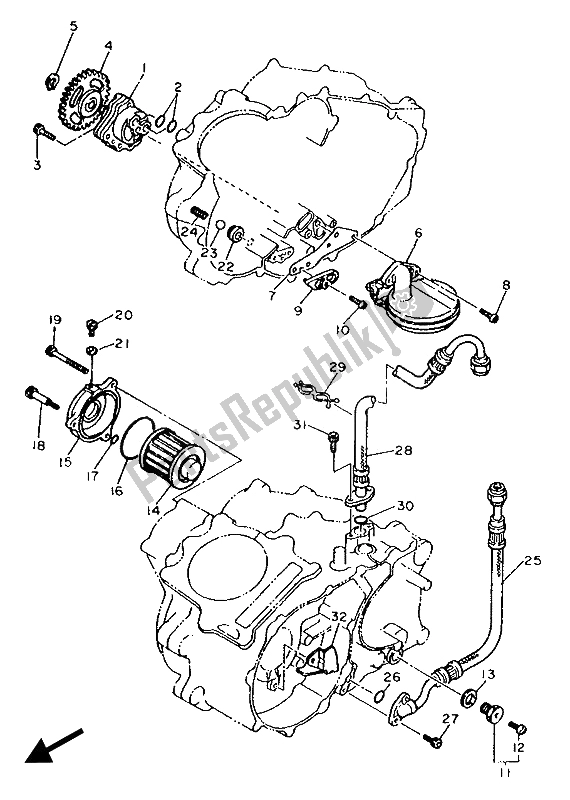 Todas as partes de Bomba De óleo do Yamaha TT 600W 1989