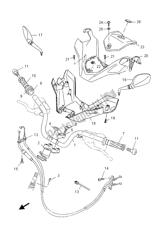 Todas las partes para Manija De Dirección Y Cable de Yamaha YP 400R 2013