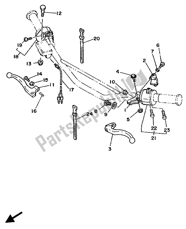 Todas las partes para Interruptor De Palanca Y Palanca de Yamaha XT 350 1992