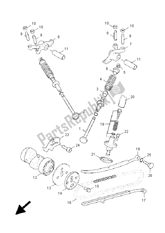 Toutes les pièces pour le Soupape du Yamaha XC 125 Cygnus X 2007