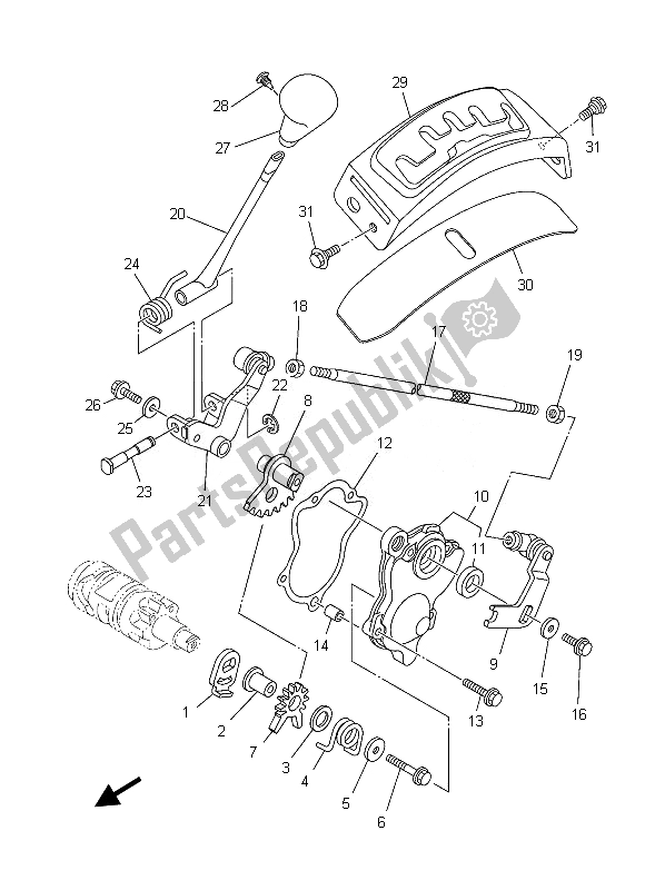 Tutte le parti per il Albero Del Cambio del Yamaha YFM 550 Ffgphd Grizzly 4X4 Yamaha Black 2013