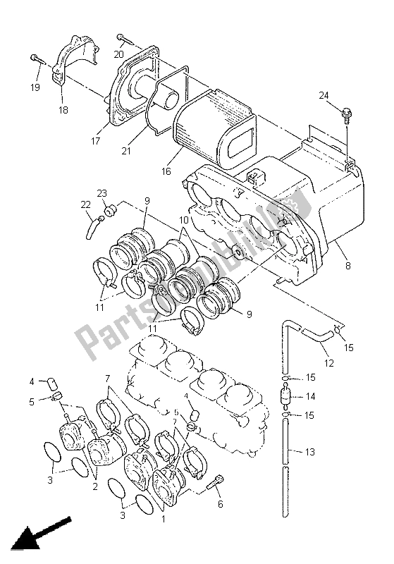 Tutte le parti per il Presa del Yamaha XJR 1200 SP 1998