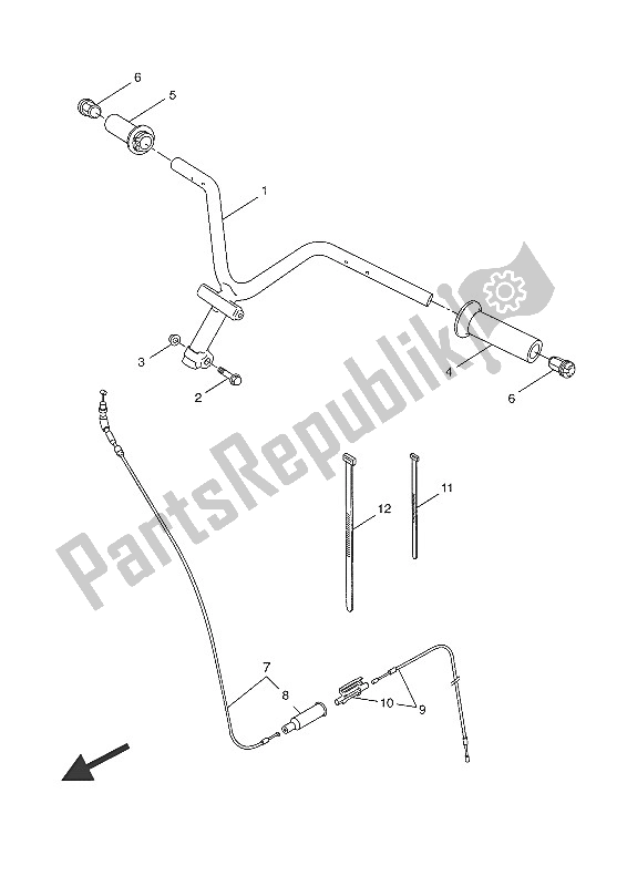 Alle onderdelen voor de Stuurhendel En Kabel van de Yamaha NS 50 2016