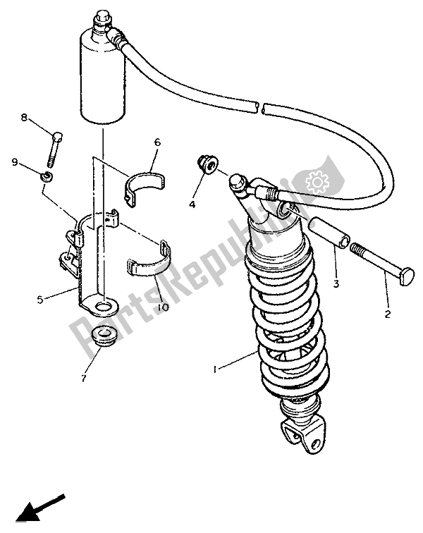 Toutes les pièces pour le Suspension Arrière du Yamaha FZR 1000 1994